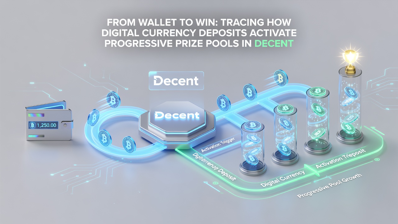 Diagram showing smart contract pathways linking wallet deposits to growing jackpot pools in slot environments
